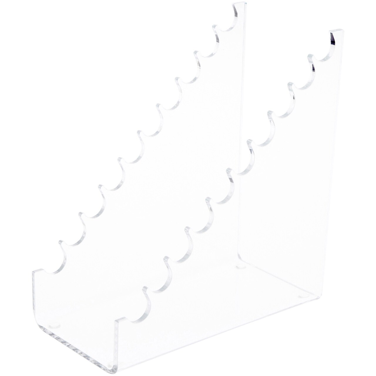 Plymor Clear Acrylic 10 Pen, Pencil, Brushes, or Makeup Horizontal Display Rack, 5.75" H x 2.75" W x 5.25" D